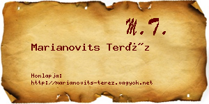 Marianovits Teréz névjegykártya